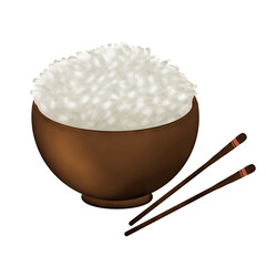 Rice Bowl Chuseok Collection Watercolor drawing illustration hand drawn clip art