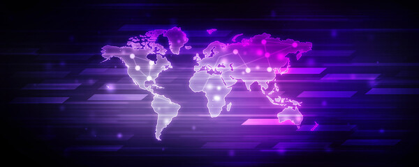 2d illustration world map abstract background
