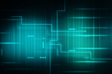 2d illustration Abstract futuristic electronic circuit technology background