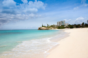 Mullet bay beach in St. Maarten, Netherlands