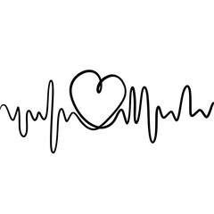 Heart pulse continuous line