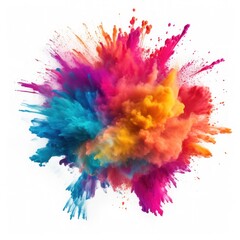 Fototapeta na wymiar Colorful holi paint color powder Illustration AI Generative.