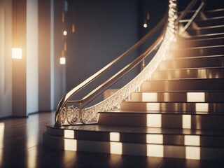 Modern Staircase Background Stylish Interior. ai generative