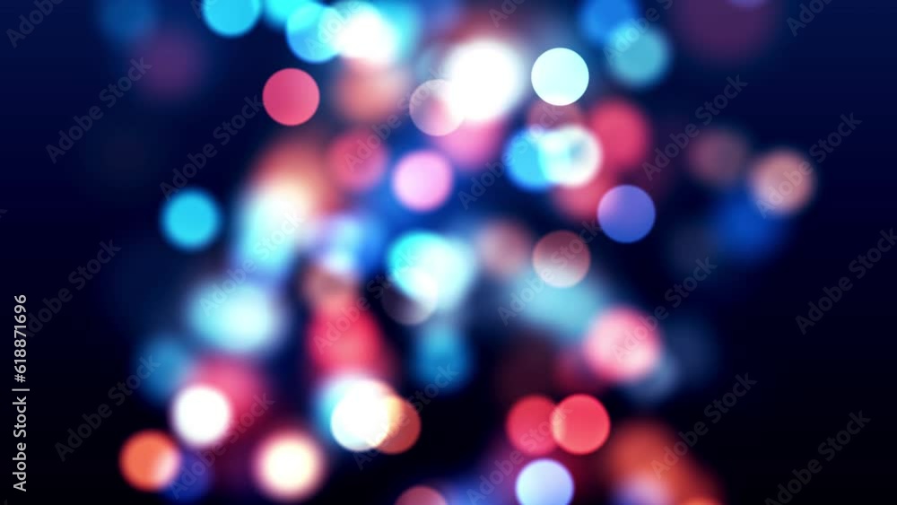Poster abstract beautiful blue red orange shiny blurry focus twinkling and rotating circle bokeh light part