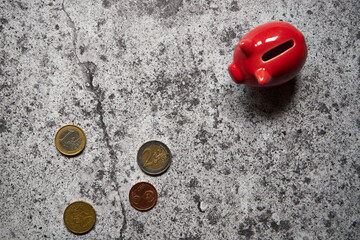 świnka skarbonka, monety euro 