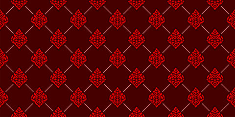 Thai art and asian style luxury banner Brown background pattern decoration for printing