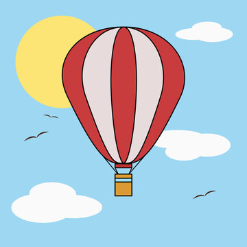 hot air balloon in the sky vector image