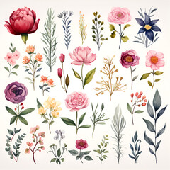 wildflowers clipart set