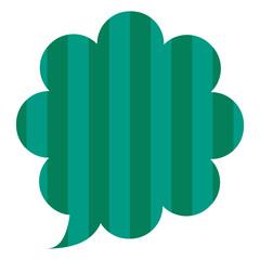 吹き出しのイラスト9【ストライプ柄（緑）】