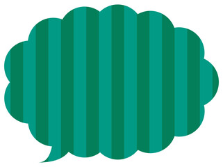 吹き出しのイラスト18【ストライプ柄（緑）】