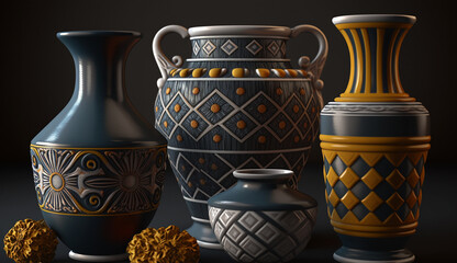 Home decor living room colorful ceramic vase picture AI Generated image