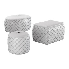 isolated furnitures in white background studio style from different categories like pouf, sofa, chair, armchair etc.