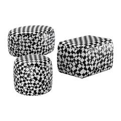isolated furnitures in white background studio style from different categories like pouf, sofa, chair, armchair etc.