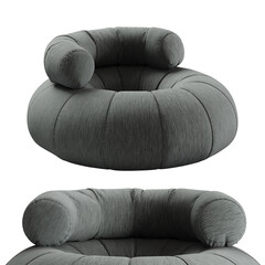 isolated furnitures in white background studio style from different categories like pouf, sofa, chair, armchair etc.