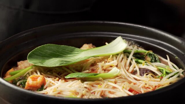 The cooking process of old-fashioned Mala Tang, a characteristic local dish in Northeast China