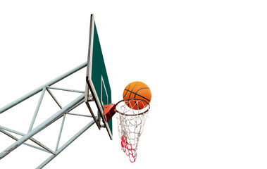 A basketball in a net PNG transparent