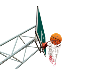 A basketball in a net PNG transparent