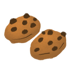 chocolate chip cookies isolated