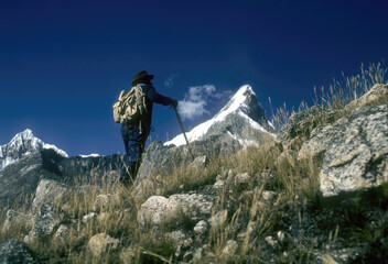Andean guide with Alpa Mayo in background