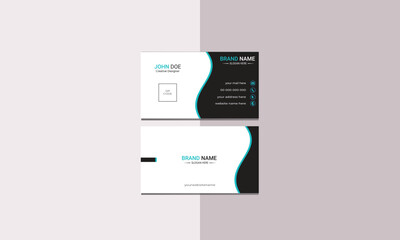 Double-sided creative business card template. 
Portrait and landscape orientation. Horizontal and vertical layout. Vector illustration