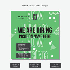 We are Hiring Social Media Post design for Facebook Instagram Web Banner Corporate