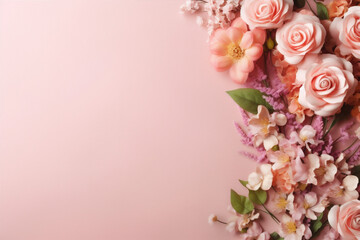 Obraz na płótnie Canvas leaf background valentine bouquet wedding flower pink vintage nature floral blossom. Generative AI.