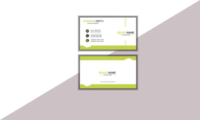 Modern and simple business card design with yellow and dark black color