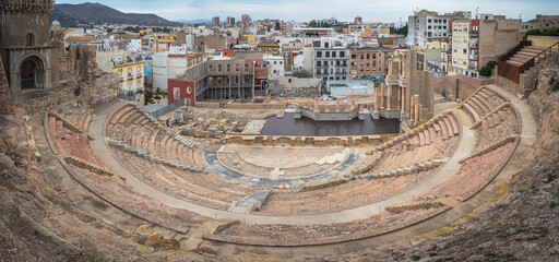 The Roman Theater of Cartagena, Spain - obrazy, fototapety, plakaty