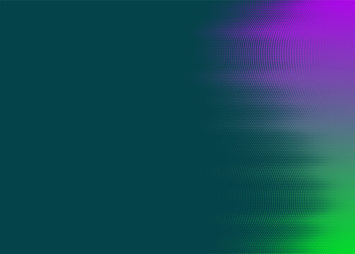Vector color gradual blend halftone background. Abstract dotted texture pattern. Vibrant retro neon colored design.