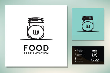 Vintage Hand Drawn Mason Storage Hermetic Glass Jar classic label logo design