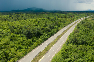 Top view expressway of Laos