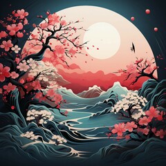 和風桜｜テクスチャ｜Texture｜Generative AI