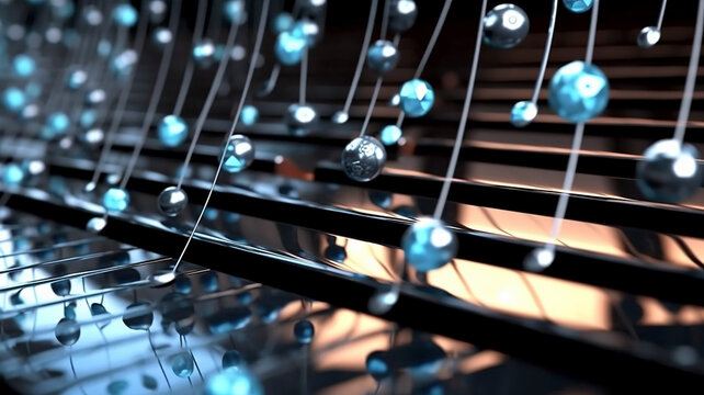 Modern musical background with sparkling notation Ai generated image