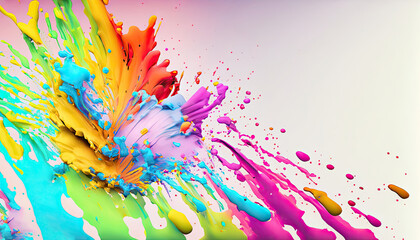 Free photo abstract colorful splash 3d background generative ai background