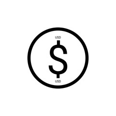 Dollar money icon. Cash sign bill symbol