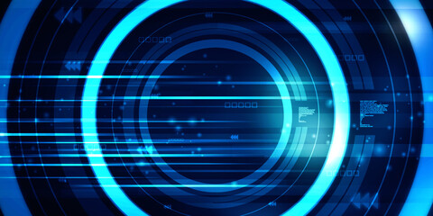 2d illustration Abstract futuristic electronic circuit technology background