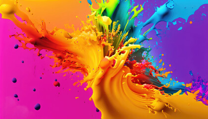 Free photo abstract colorful splash 3d background generative ai background