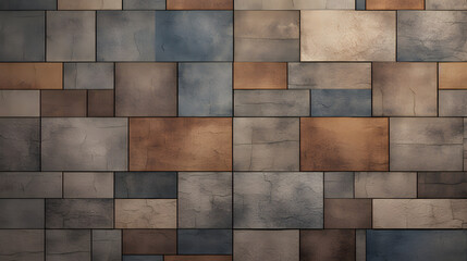 Slate tile ceramic, seamless texture square dark gray generativ ai