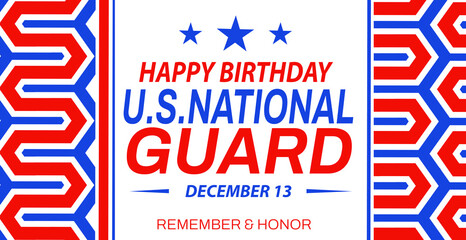 Fototapeta premium Happy birthday, National Guard! We celebrate and appreciate your 378 years of service to America. background illustration