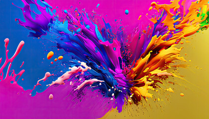 Free photo abstract colorful splash 3d background generative ai background