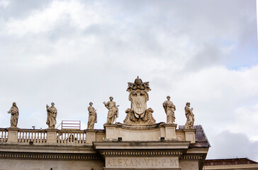 Fototapeta na wymiar Statues at St. Peter's Basilica, Vatican, Italy