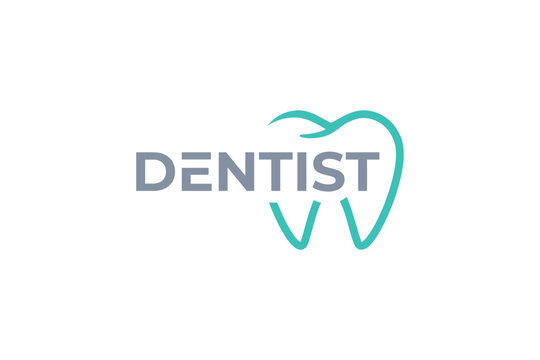 Modern dental clinic logo vector design template
