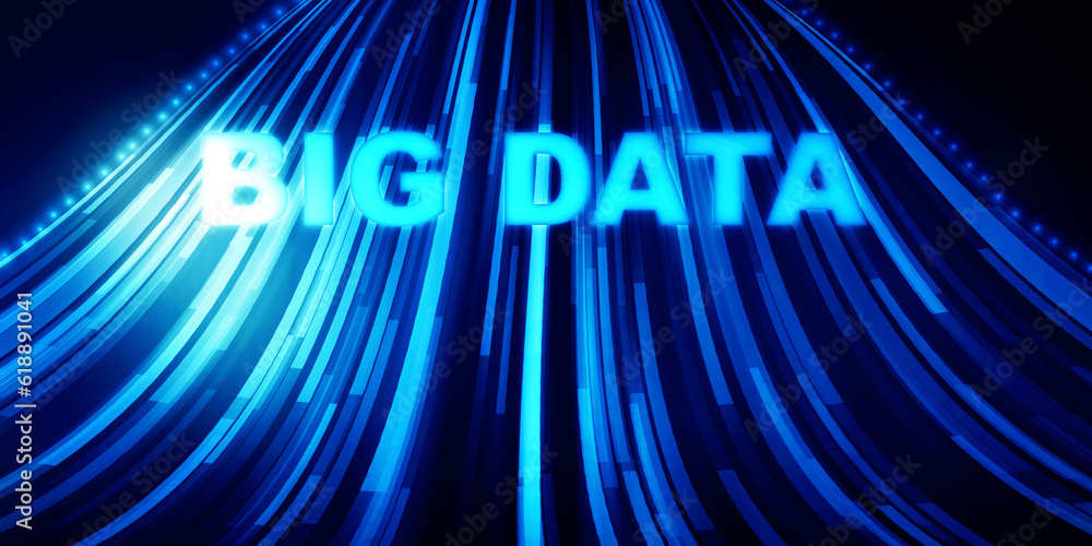 Poster 2d rendering illustration abstract big data