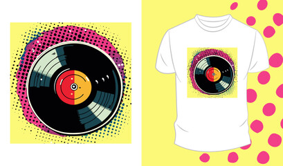 Vector graphic pop art style t-shirt design,  with album