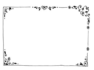 A frame in the style of a doodle by hand. Layout design. Vintage frame.