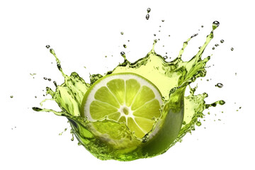  Harmonious Splash of Avocado with Green Water Liquid on Isolated Transparent Background