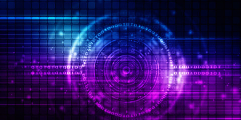 2d illustration Abstract futuristic electronic circuit technology background