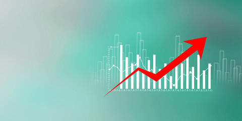 2d rendering Stock market online business concept. business Graph 