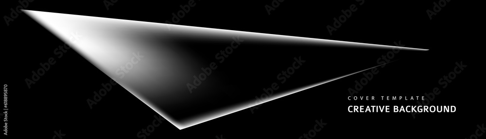 Poster abstract black, white and gray triangle overlaying layer background. modern style. you can use for a
