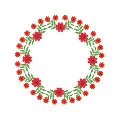Red Flower Circle, Vector Designs